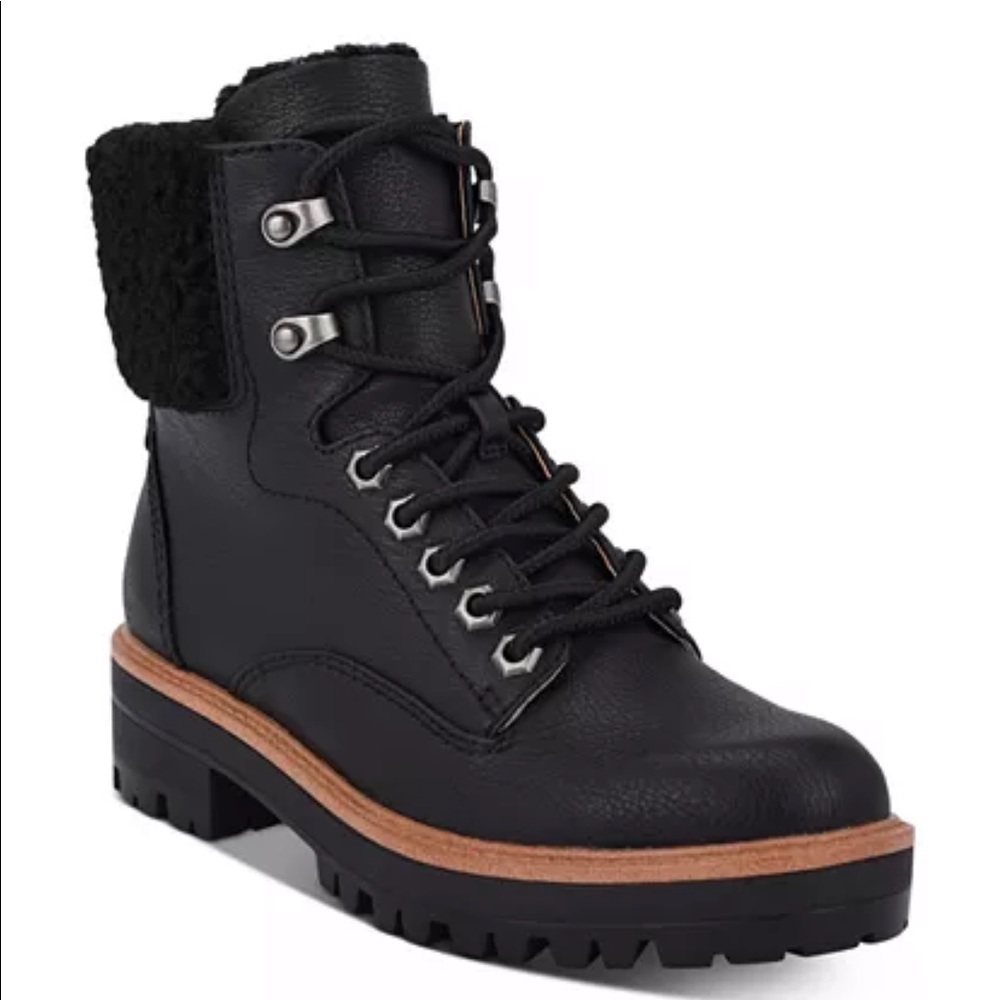 Indigo Irard Black Lace Up Sherpa Hiker Boot 5.5 - Picture 2 of 15